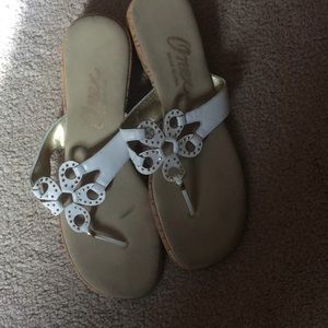 White Onex sandals
